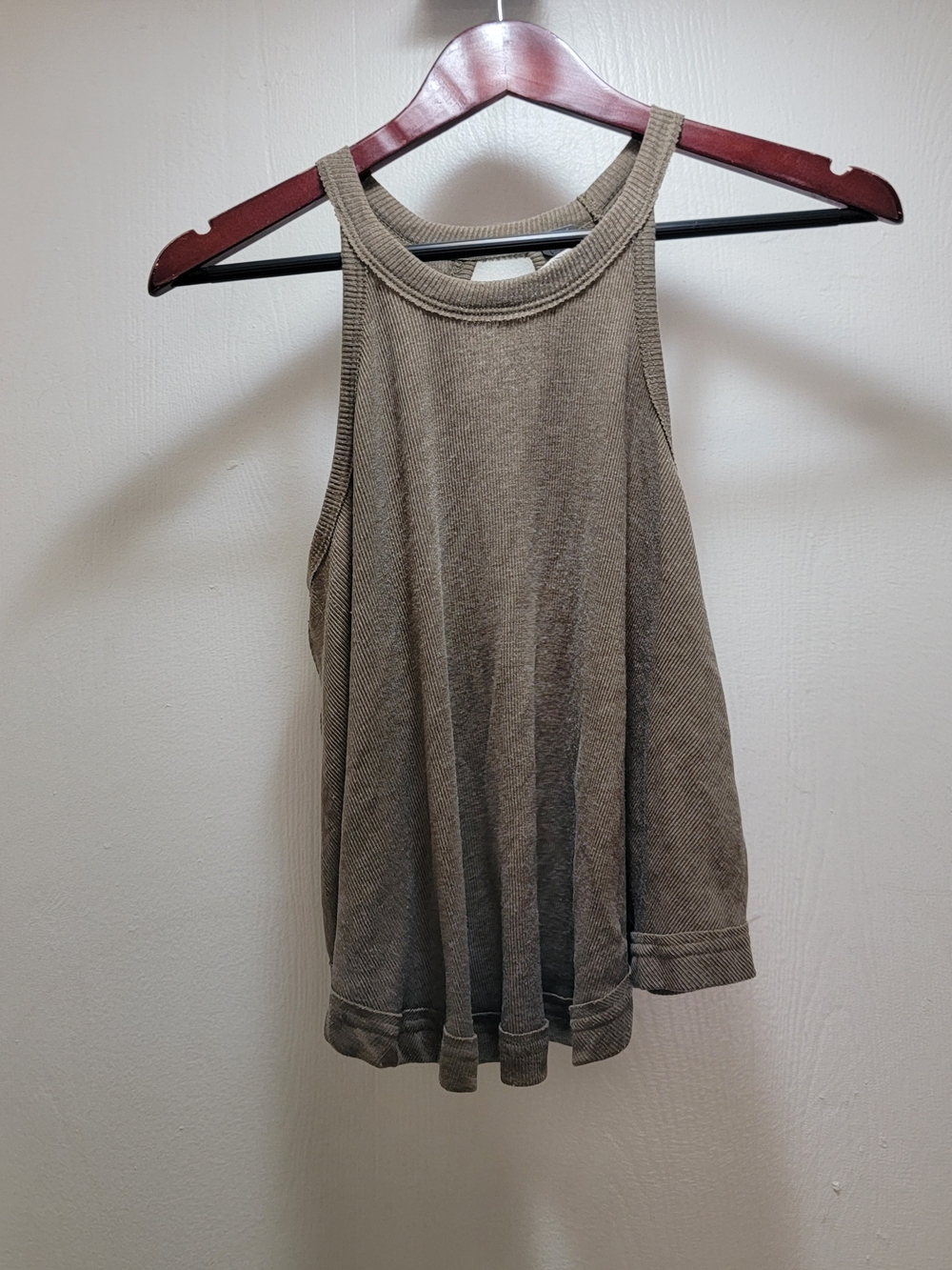 We The Free Ribbed Tank Top - Taupe Olive